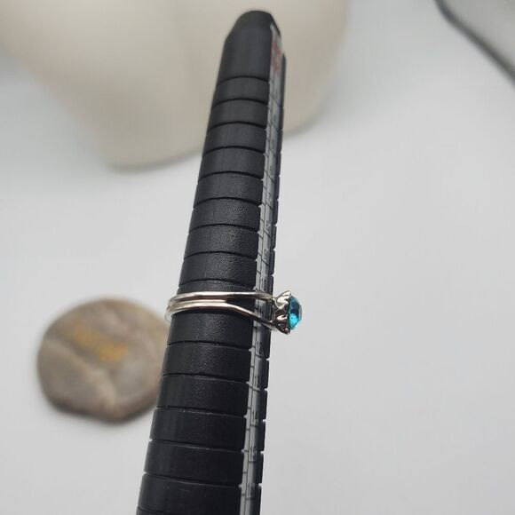 Blue sky sapphire crystal ring adjustable size - Picture 3 of 3